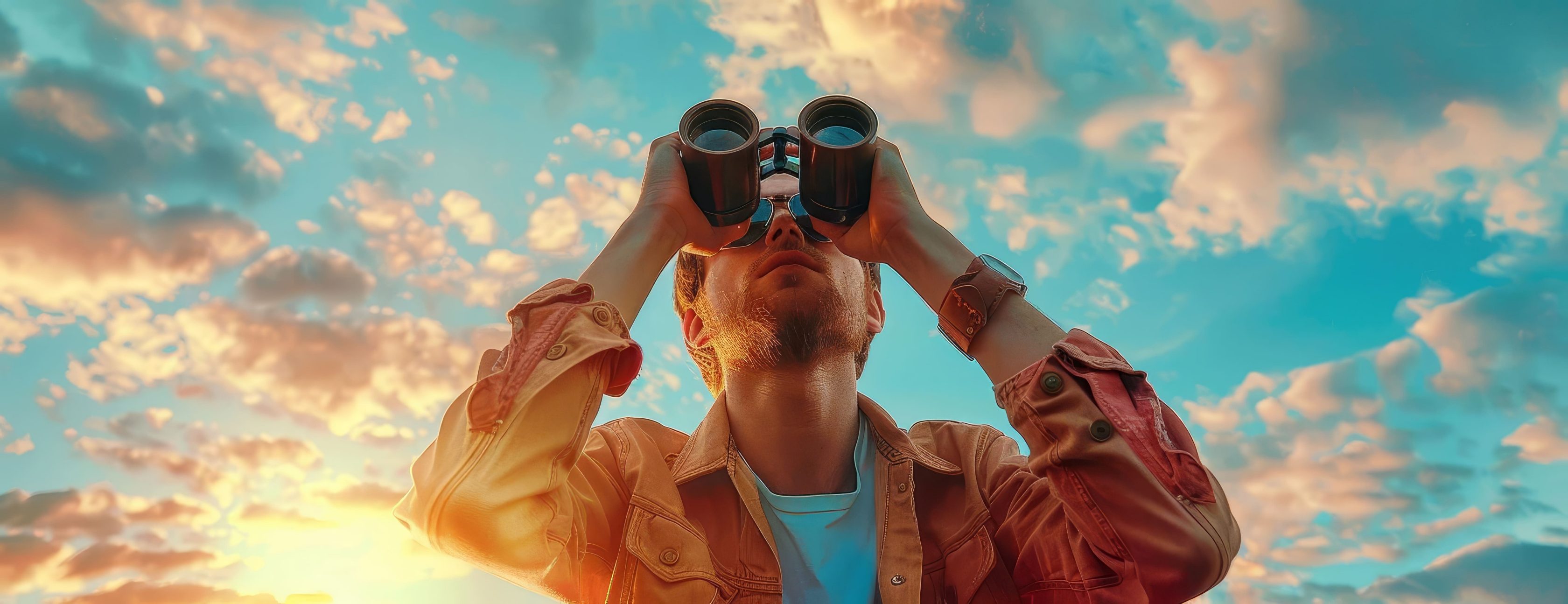 Man holding binoculars